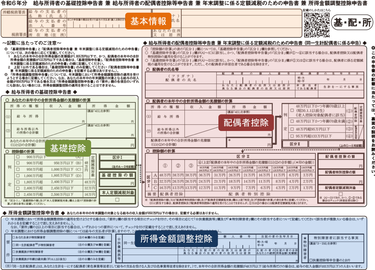 基礎控除申告書 令和6年分