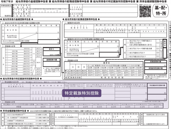 基礎控除申告書 令和7年分