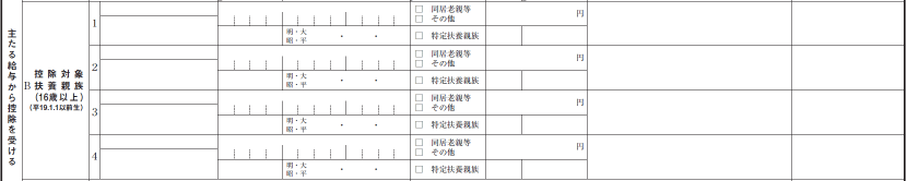 扶養控除等申告書 令和4年分