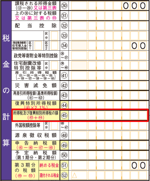 確定申告書 令和4年度 第一表