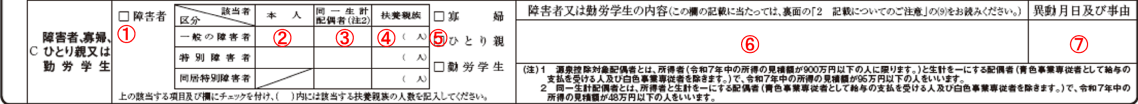 扶養控除等申告書 令和7年分