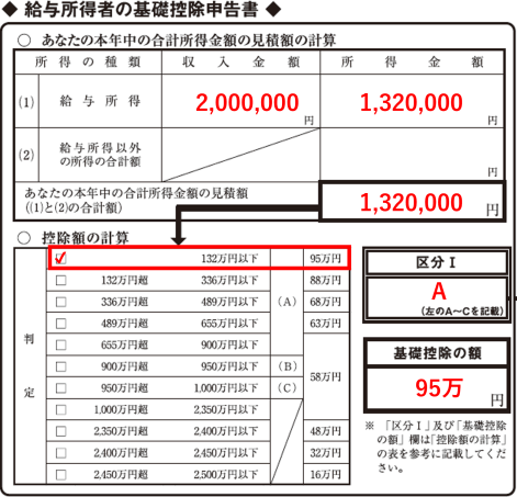 基礎控除申告書 令和7年分