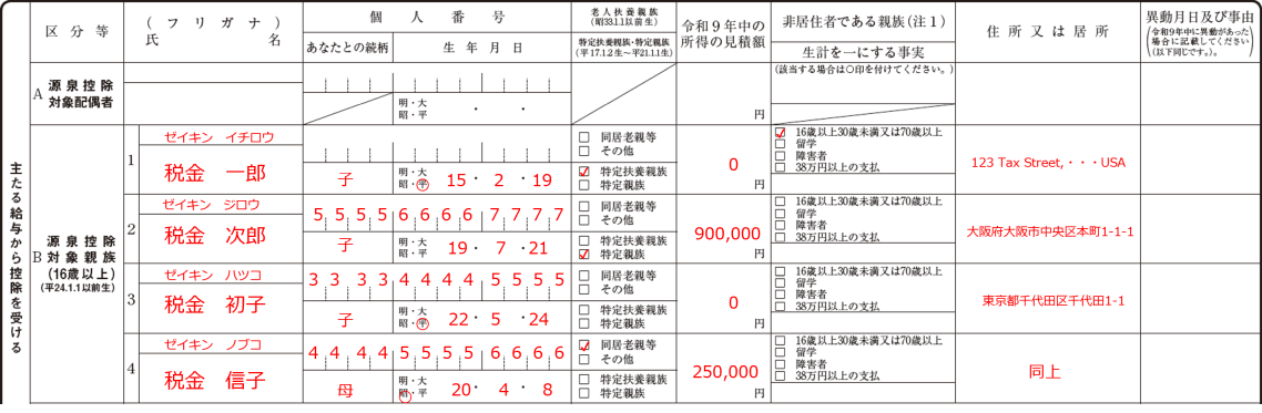 扶養控除等申告書 令和9年分